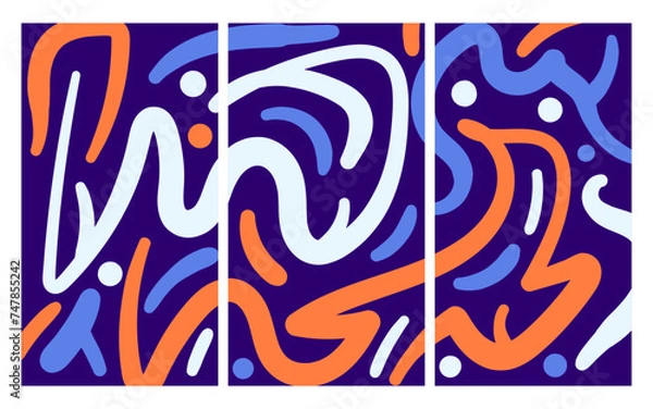 Fototapeta colorful irregular line art vector abstract background for 2024 festival