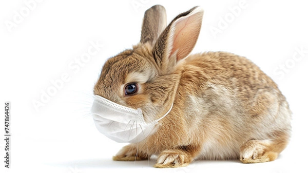Obraz マスクをしたウサギ
