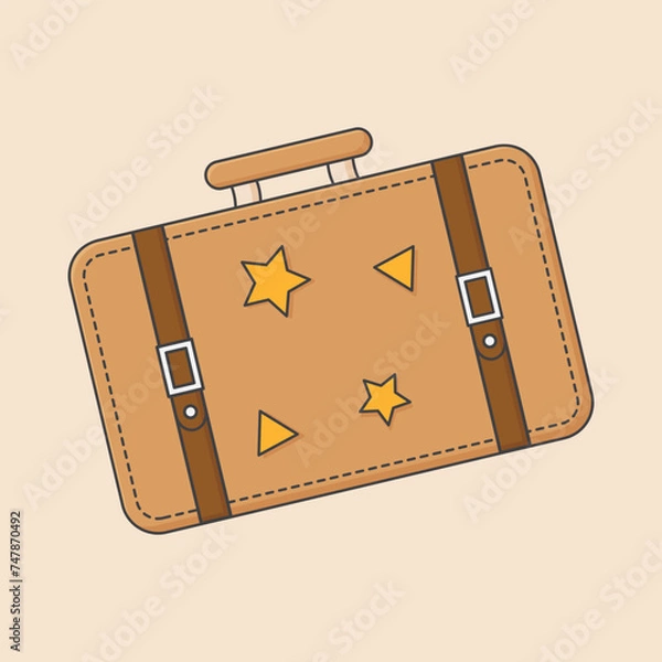 Fototapeta brown suitcase vector illustration