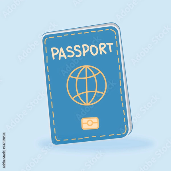 Fototapeta Passport vector illustration