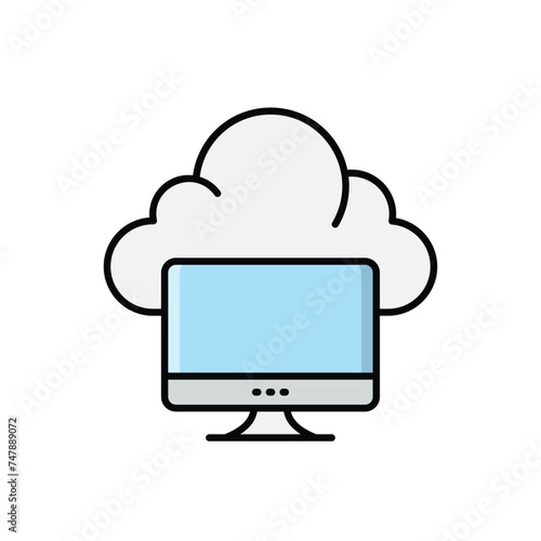Fototapeta Cloud Computing icon vector stock illustration