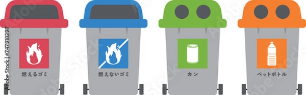 Obraz ゴミ箱　分別