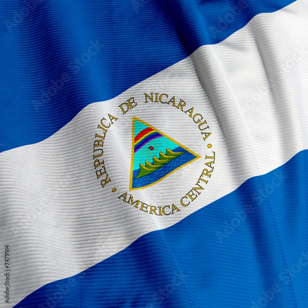 Obraz Nicaraguan Flag Closeup