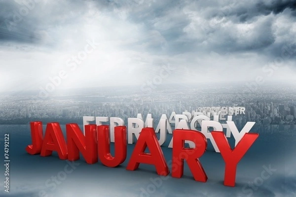 Fototapeta Composite image of list of months