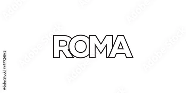 Fototapeta Roma in the Italia emblem. The design features a geometric style, vector illustration with bold typography in a modern font. The graphic slogan lettering.