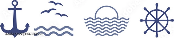 Obraz Sea ​​sunset illustration