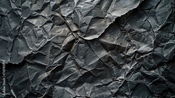 Fototapeta Detailed view of black paper. Suitable for graphic design projects