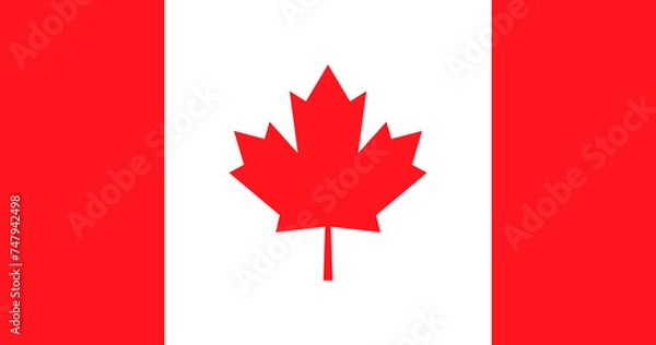 Fototapeta vector illustration of the flag of Canada on a transparent background