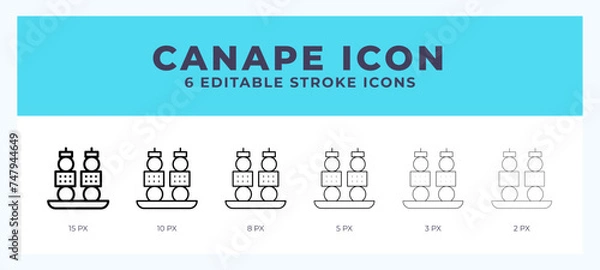 Fototapeta Canape line icon with different stroke. Vector illustration.
