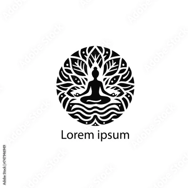 Obraz a yoga logo, on whit background