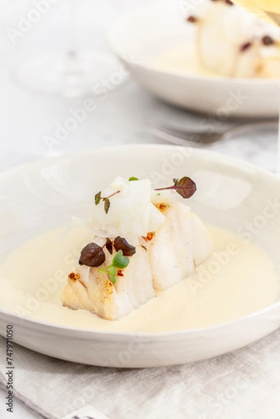 Obraz Cod fish with beurre blanc