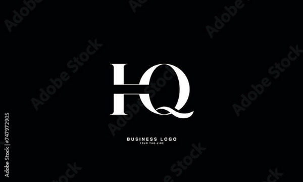 Fototapeta HQ, QH, H, Q, Abstract Letters Logo Monogram