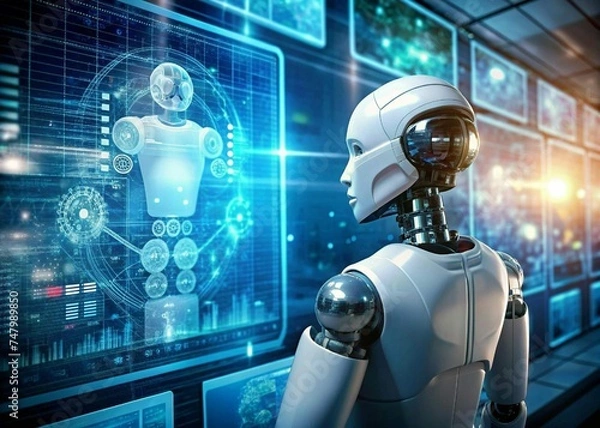 Fototapeta robot with background