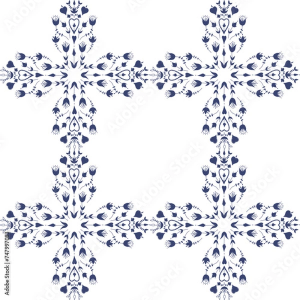 Fototapeta abstract floral pattern drawn in vector, print for fabric