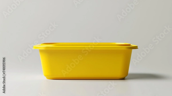 Fototapeta yellow plastic container mock up isolated on white background