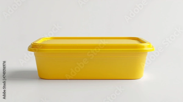 Fototapeta yellow plastic container mock up isolated on white background