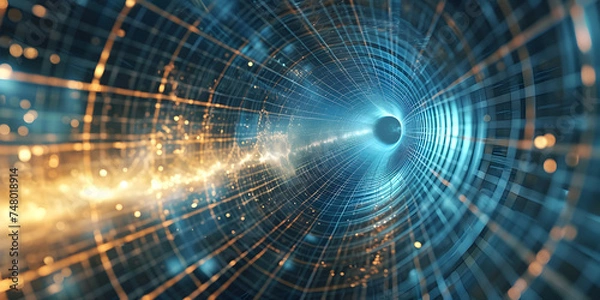 Fototapeta Einstein's theory of relativity visualized | Abstract Digital Data Backgrounds in Technological Marvels ,Clear definition of radial blur ransomware hacking malware software