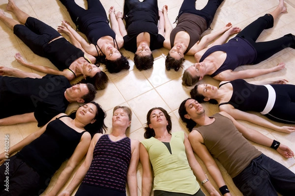 Fototapeta Yoga class relaxing
