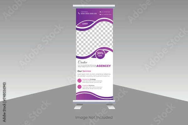 Fototapeta Roll-up banner stand template design