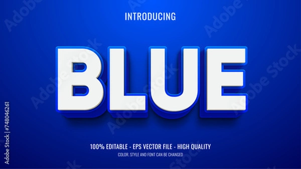 Obraz Editable blue text effect with 3d style