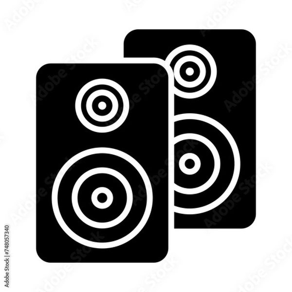 Fototapeta Sound system icon. Music icon in line styleMusic icon in line style