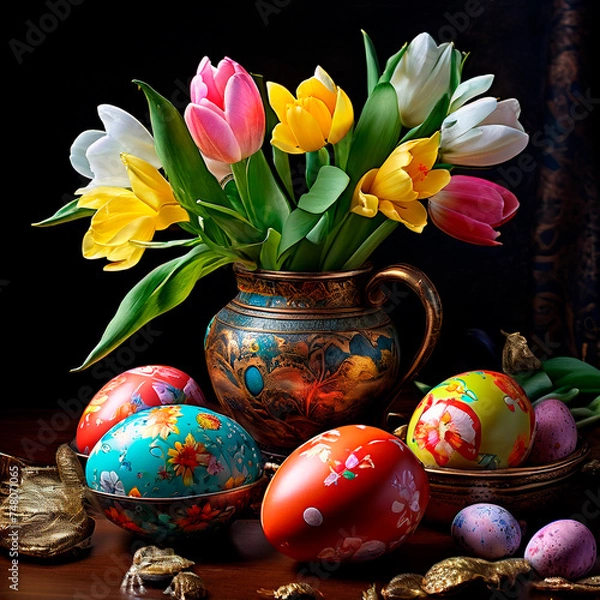Obraz still life with easter eggs