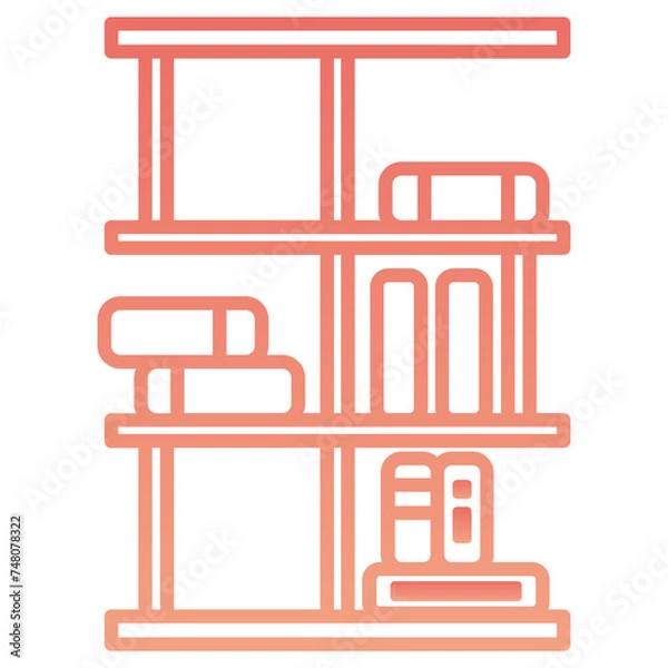 Obraz Bookshelf Gradient Linear Style