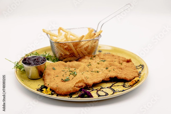 Obraz Wiener Schnitzel mit Pommes