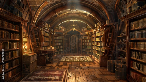Obraz Arcane libraries hidden beneath the earth