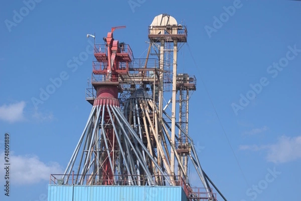 Fototapeta grain loading structure at train station 
