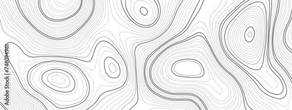 Fototapeta Wave topographic contour map, topographic wavy map line background. Abstract geographic wave grid line map. Geographic mountain relief background. Vector illustration.