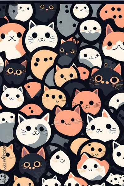 Fototapeta cute cats, Generative AI