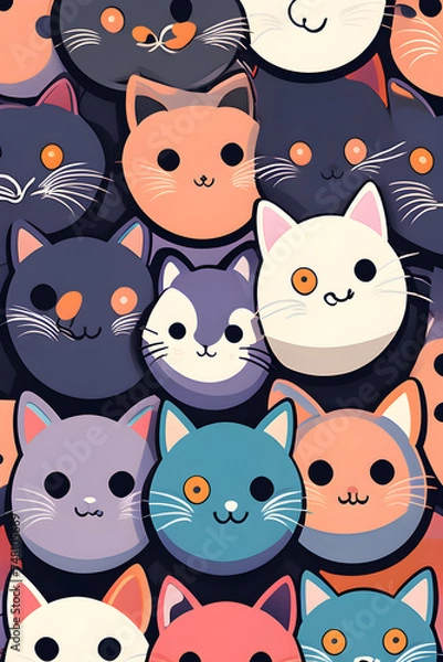 Fototapeta cute cats, Generative AI