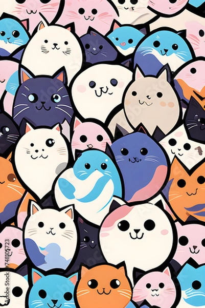 Fototapeta cute cats, Generative AI