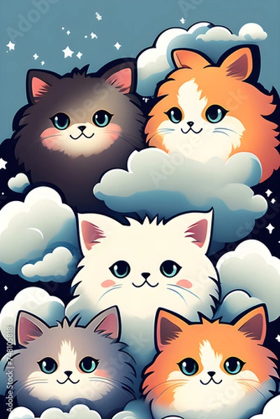 Obraz cute cats, Generative AI