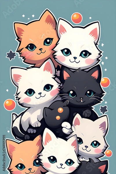 Fototapeta cute cats, Generative AI