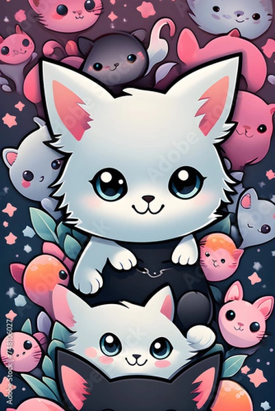 Fototapeta cute cats, Generative AI