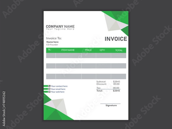 Obraz Minimalist professional vector latterhead design template.