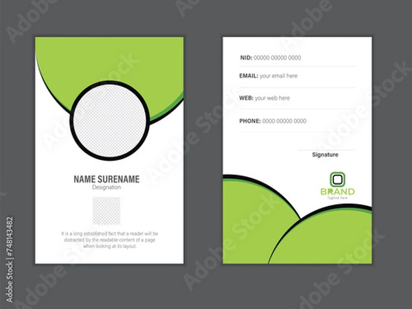 Fototapeta Minimalist professional vector  identity card  design template.