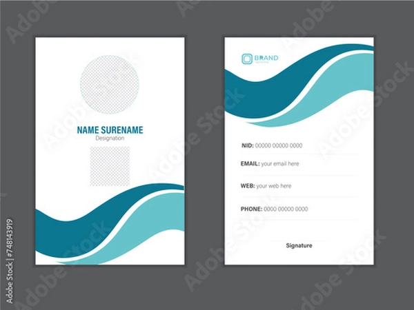 Fototapeta Minimalist professional vector  identity card  design template.