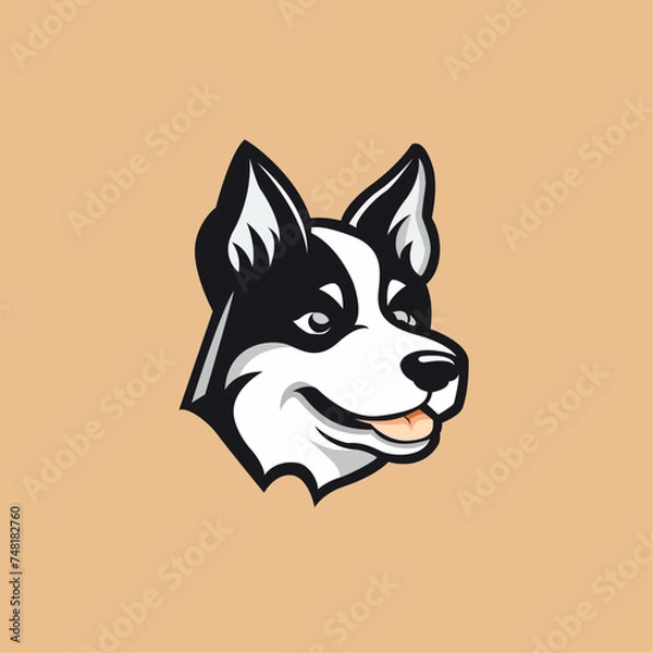 Obraz Minimalistic dog mascot logo (3)