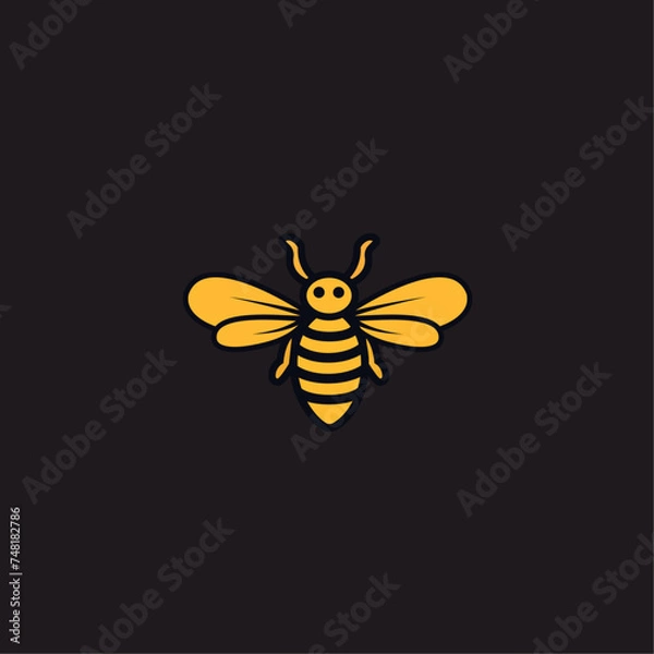Obraz Minimalistic honey bee mascot logo simple