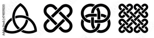 Fototapeta Image set of variety ornaments in Celtic style.