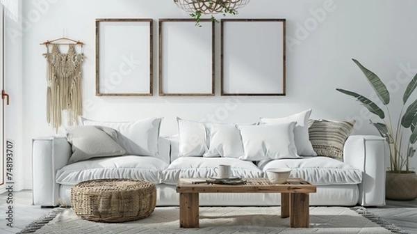 Fototapeta Rustic Photo Frame Display in Modern Decor