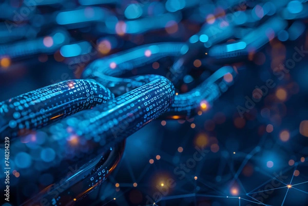 Fototapeta A chain with a lot of numbers on it