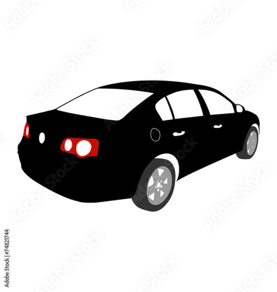 Obraz Silhouette of Car vector black