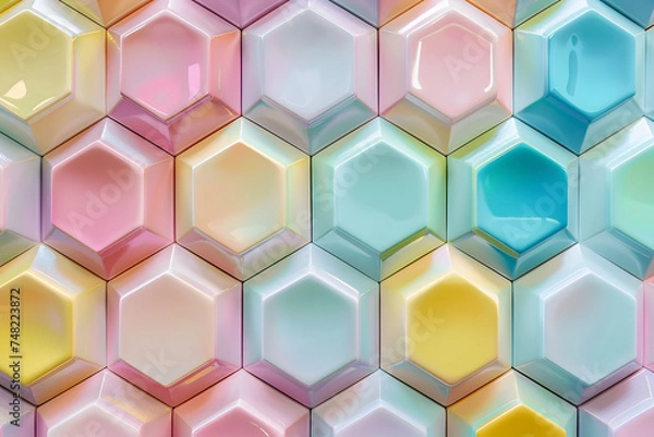 Fototapeta Abstract colorful hexagon background.