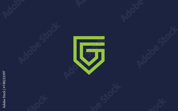 Fototapeta letter g with shield logo icon design vector design template inspiration