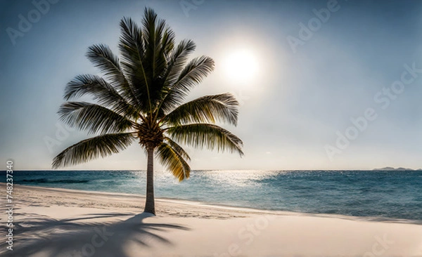Fototapeta Tranquil Azure Ocean Beach Scene