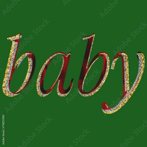 Fototapeta Written text - BABy - is colorful, decorated, and pleasing to the eyes 